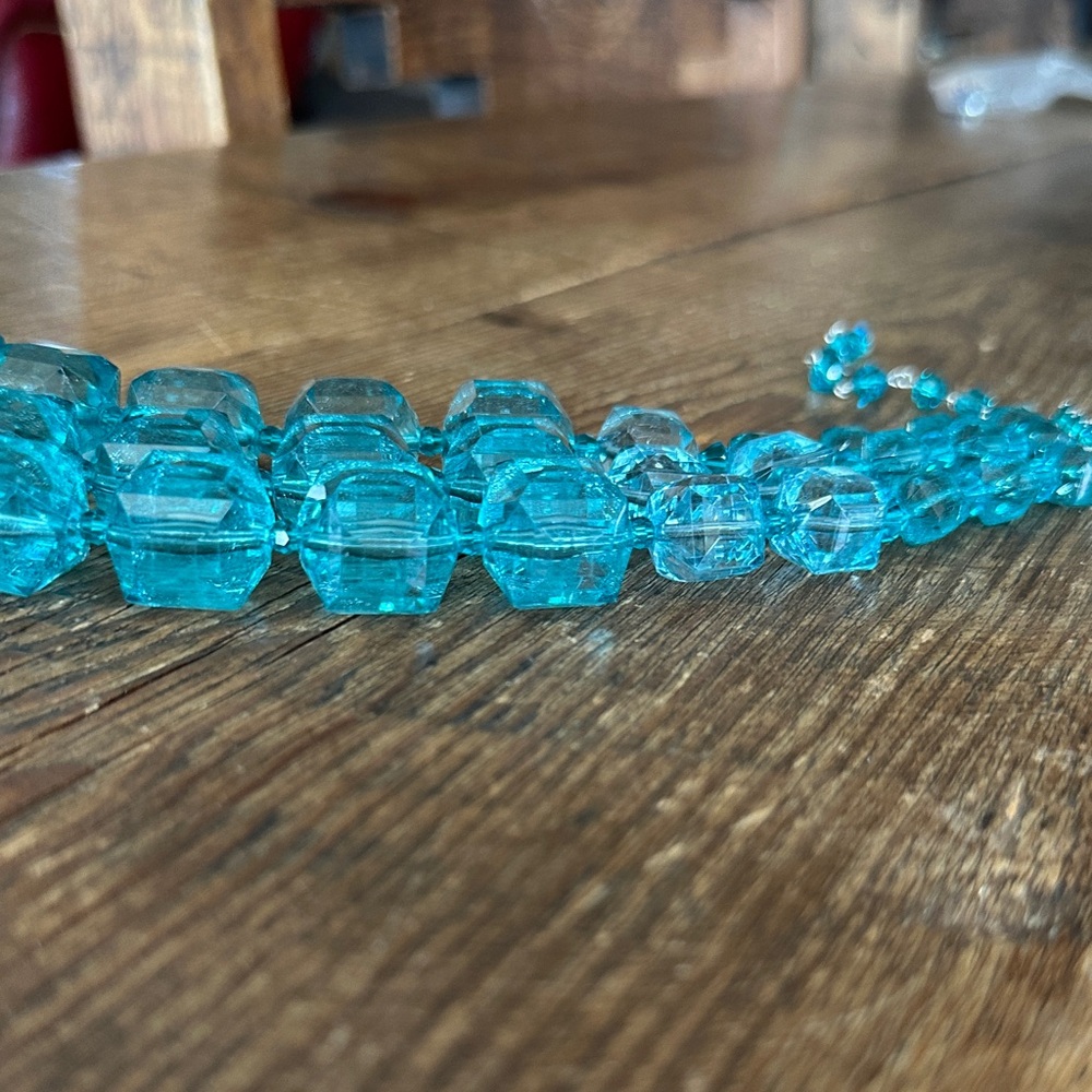 Tarina Tarantino Acrylic Triple Strand Turquoise And Blue Statement Necklace - Picture 13 of 16